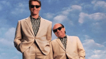Arnold Schwarzenegger and Danny DeVito standing side by side representing the contrast between Auckland’s fast and slow growth suburbs
